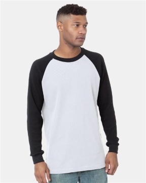 Bayside - Men's USA-Made Heavyweight Waffle Knit Thermal Raglan T-Shirt - 8211