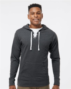 J. America - Unisex Jersey Sport Lace Hooded Pullover - 8231