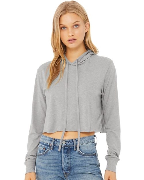 BELLA + CANVAS - Women’s Triblend Crop Long Sleeve Hoodie Tee - 8512
