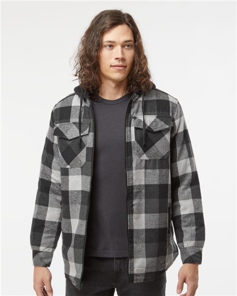 Burnside - Men's Quilted Flannel Hooded Jacket - 8620