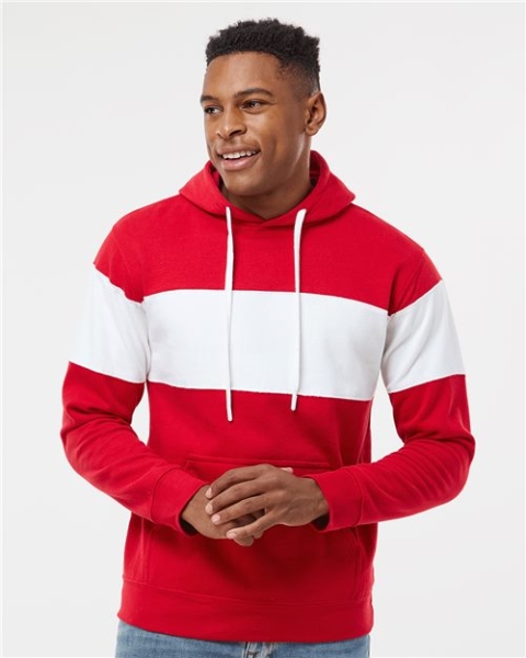 J. America - Men's Varsity Fleece Colorblocked Hooded Sweatshirt - 8644