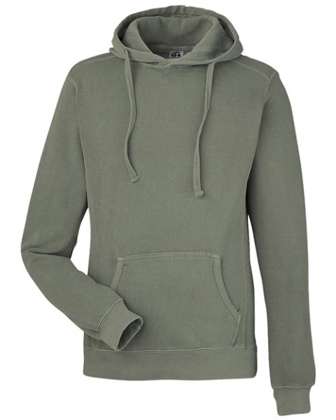 J. America - Unisex Pigment-Dyed Fleece Hooded Sweatshirt - 8730