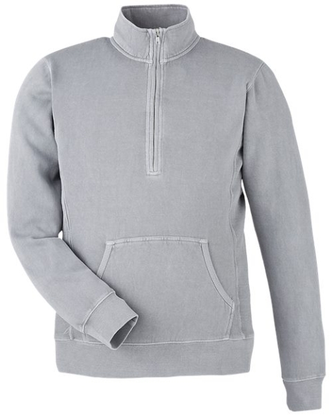J. America - Unisex Pigment-Dyed Fleece Quarter-Zip Pullover - 8732