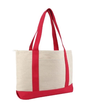Liberty Bags - Large Zippered Cotton Canvas Tote - 8862