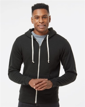 J. America - Men's Triblend Full-Zip Hooded Sweatshirt - 8872