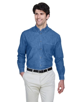 UltraClub - Men's Cypress Denim Shirt with Pocket - 8960
