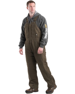 Berne Apparel - Men's Heartland Insulated Washed Duck Bib Overall - B377