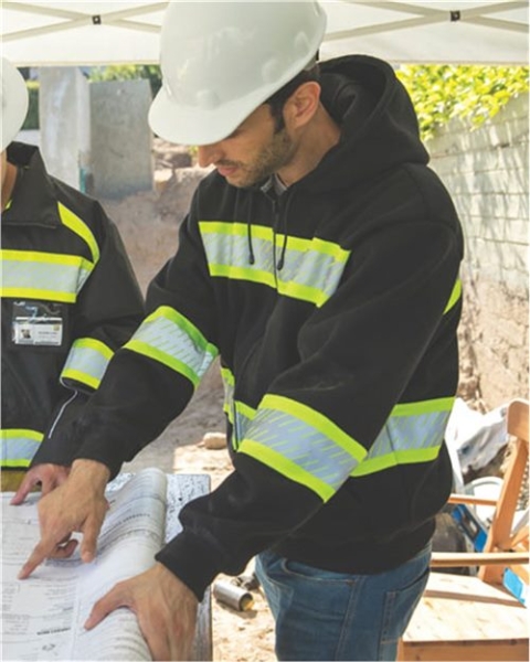 Kishigo - Men's EV Series® Enhanced Visibility Full-Zip Hooded Sweatshirt - B310-313