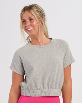 Boxercraft - Women's French Terry Short Sleeve Cropped Crewneck Sweatshirt - BW2103