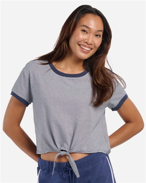 Boxercraft - Women's Striped Tie Front T-Shirt - BW2107