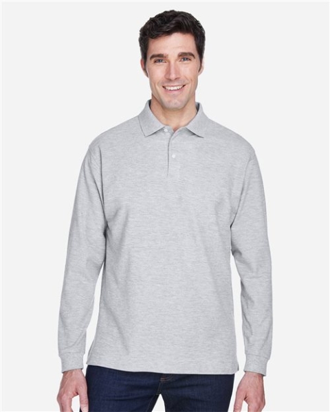 Devon & Jones - Men's Pima Piqué Long Sleeve Polo - D110