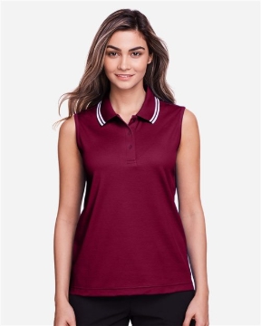 Devon & Jones - Women's CrownLux Performance® Plaited Tipped Sleeveless Polo - DG20SW