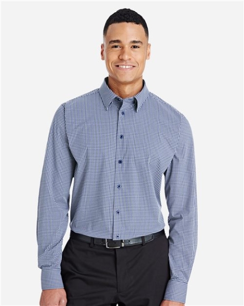 Devon & Jones - Men's CrownLux Performance® Tonal Mini Check Woven Dress Shirt - DG535