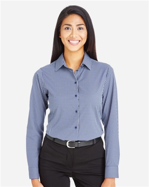 Devon & Jones - Women's CrownLux Performance® Tonal Mini Check Woven Dress Shirt - DG535W