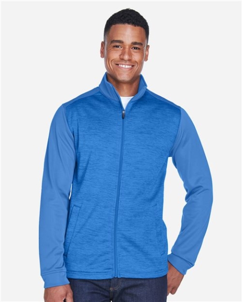 Devon & Jones - Men's Newbury Colorblock Mélange Fleece Full-Zip jacket - DG796