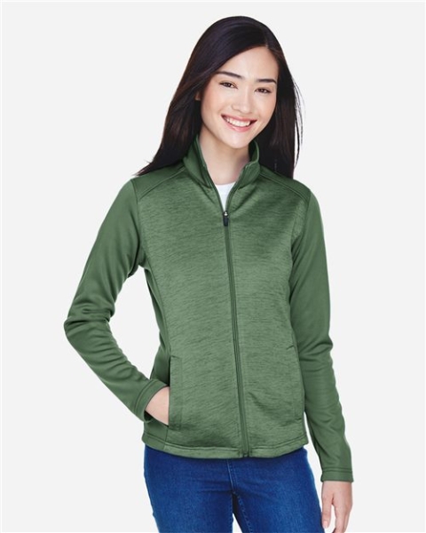 Devon & Jones - Women's Newbury Colorblock Mélange Fleece Full-Zip Jacket - DG796W