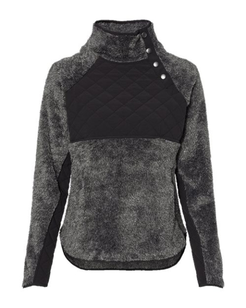 Boxercraft - Women's Quilted Fuzzy Fleece Snap Placket Pullover - FZ06