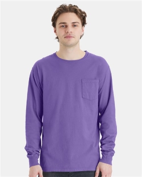 ComfortWash by Hanes - Unisex Garment-Dyed Long Sleeve T-Shirt With a Pocket - GDH250