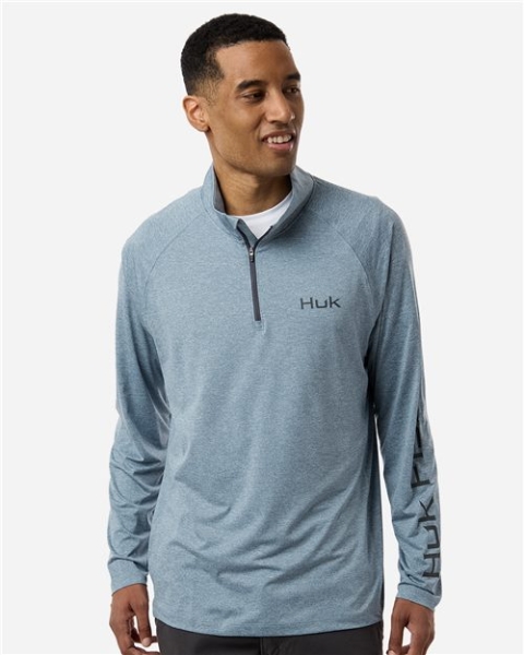 HUK - Men's Airweight Heather Quarter-Zip Pullover - H1200715
