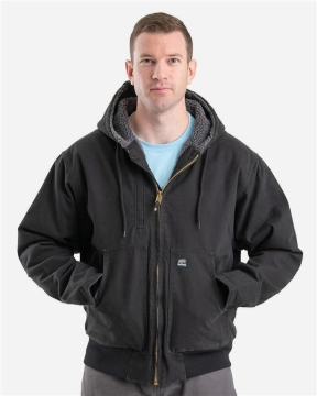 Berne Apparel - Men's Highland Flex180® Washed Duck Hooded Work Jacket - HJ317