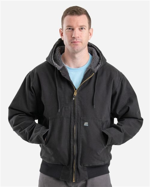 Berne Apparel - Men's Highland Flex180® Washed Duck Hooded Work Jacket - HJ317