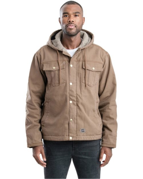 Berne Apparel - Men's Vintage Washed Sherpa-Lined Hooded Jacket - HJ57