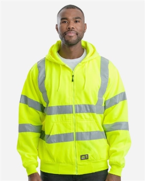 Berne Apparel - Men's Berne Hi-Vis Class 3 Lined Hooded Sweatshirt - HVF021