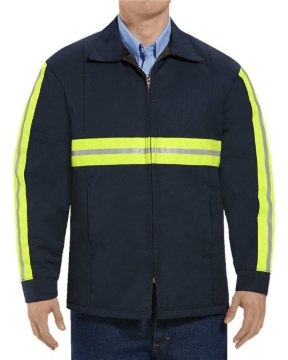 Red Kap - Men's Enhanced Visibility Perma-Lined Panel Jacket - JT50EN