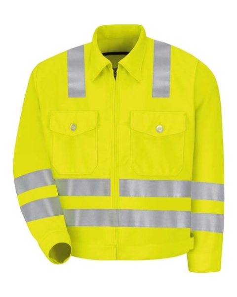 Red Kap - Men's Hi-Visibility Ike Jacket - JY32