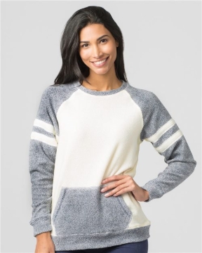 Boxercraft - Women's Cozy Contrast Fleece Crewneck Pullover - L04