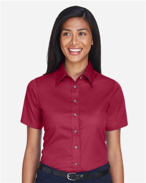 Harriton - Women's Easy Blend™ Short Sleeve Twill Dress Shirt with Stain-Release - M500SW