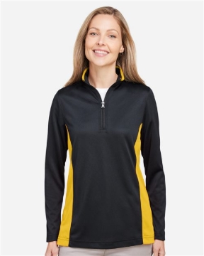 Harriton - Women's Flash Snag Protection Plus IL Colorblock Quarter-Zip Pullover - M786W