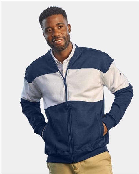 Nautica - Unisex Anchor Fleece Colorblocked Bomber Jacket - N17928