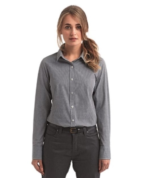 Artisan Collection by Reprime - Women's Microcheck Gingham Cotton Shirt - RP320