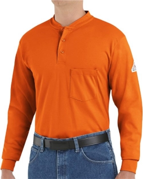 Bulwark - Men's Long Sleeve Tagless Henley Shirt - SEL2