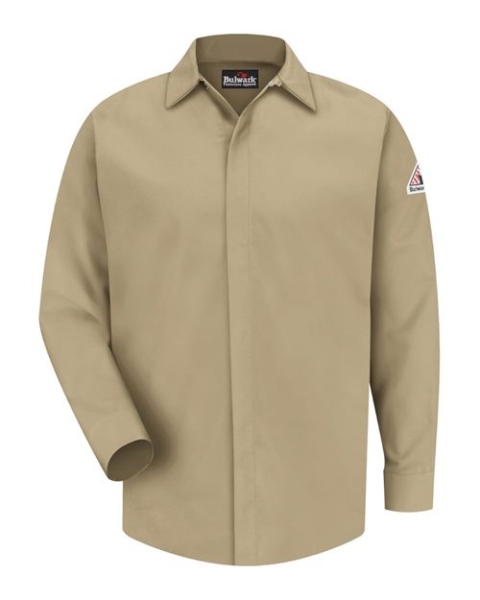 Bulwark - Men's Concealed-Gripper Pocketless Work Shirt - SLS2