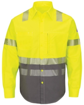 Bulwark - Men's Tall Hi-Visibility Color Block Uniform Shirt - EXCEL FR® ComforTouch® - 7 oz. - SLB4HT
