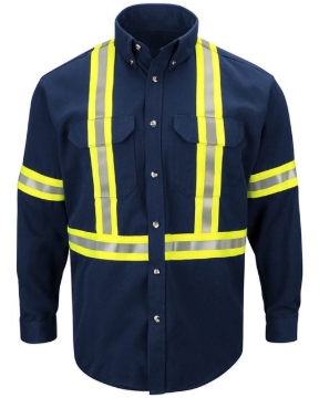 Bulwark - Men's Dress Uniform Shirt with CSA reflective trim - EXCEL FR® ComforTouch - SLUC