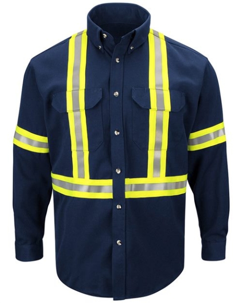 Bulwark - Men's Dress Uniform Shirt with CSA reflective trim - EXCEL FR® ComforTouch - SLUC