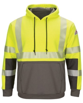 Bulwark - Men's Hi-Visibility Color-Blocked Hooded Sweatshirt - SMB4