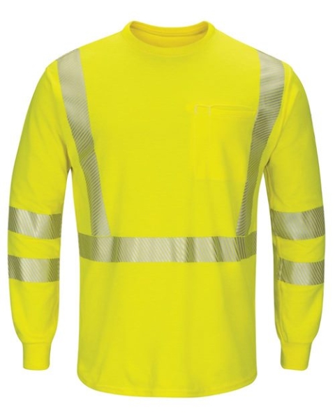 Bulwark - Men's Tall Hi-Visibility Lightweight Long Sleeve T-Shirt - SMK8T