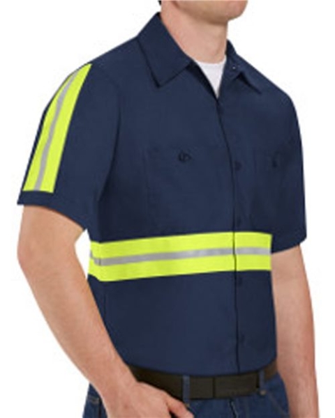 Red Kap - Men's Enhanced Visibility Industrial Work Shirt - SP24E