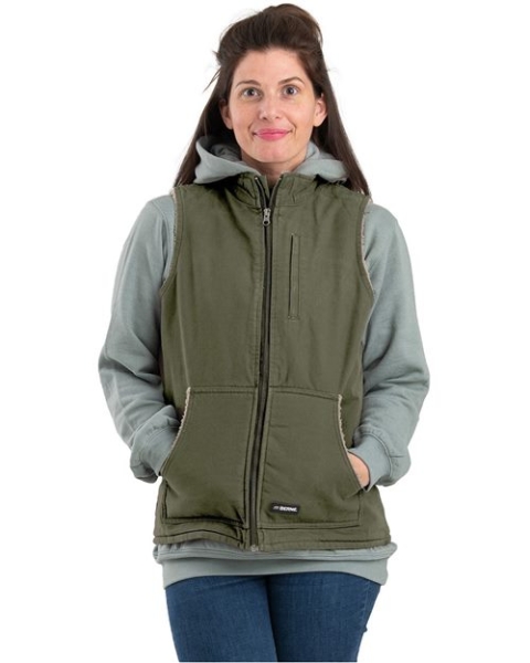 Berne Apparel - Women's Sherpa-Lined Softstone Duck Vest - WV15